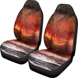 Volcano On The Sea Print Universal Fit Car Seat Covers 102422