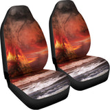 Volcano On The Sea Print Universal Fit Car Seat Covers 102422