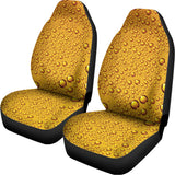 Water Drops On Beer Print Universal Fit Car Seat Covers 102422