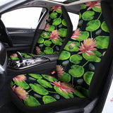 Water Lily Flower Pattern Print Universal Fit Car Seat Covers 102422