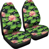 Water Lily Flower Pattern Print Universal Fit Car Seat Covers 102422