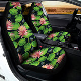 Water Lily Flower Pattern Print Universal Fit Car Seat Covers 102422