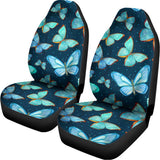 Watercolor Blue Butterfly Pattern Print Universal Fit Car Seat Covers 102422