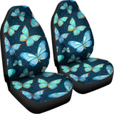 Watercolor Blue Butterfly Pattern Print Universal Fit Car Seat Covers 102422