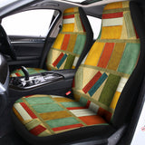 Watercolor Bookshelf Pattern Print Universal Fit Car Seat Covers 102422