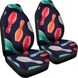 Watercolor Bowling Pins Pattern Print Universal Fit Car Seat Covers 102422