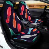 Watercolor Bowling Pins Pattern Print Universal Fit Car Seat Covers 102422