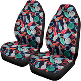 Watercolor Bowling Theme Pattern Print Universal Fit Car Seat Covers 102422