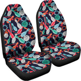 Watercolor Bowling Theme Pattern Print Universal Fit Car Seat Covers 102422