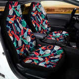 Watercolor Bowling Theme Pattern Print Universal Fit Car Seat Covers 102422