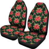 Watercolor Christmas Poinsettia Print Universal Fit Car Seat Covers 102422