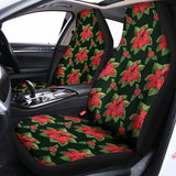 Watercolor Christmas Poinsettia Print Universal Fit Car Seat Covers 102422
