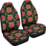 Watercolor Christmas Poinsettia Print Universal Fit Car Seat Covers 102422