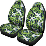 Watercolor Crane Bird Pattern Print Universal Fit Car Seat Covers 102422