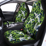 Watercolor Crane Bird Pattern Print Universal Fit Car Seat Covers 102422