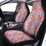 Watercolor Cupcake Pattern Print Universal Fit Car Seat Covers 102422