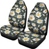 Watercolor Daisy Flower Pattern Print Universal Fit Car Seat Covers 102422