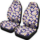 Watercolor Frangipani Flower Print Universal Fit Car Seat Covers 102422