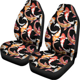 Watercolor Koi Carp Fish Pattern Print Universal Fit Car Seat Covers 102422