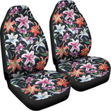 Watercolor Lily Flowers Pattern Print Universal Fit Car Seat Covers 102422