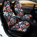 Watercolor Lily Flowers Pattern Print Universal Fit Car Seat Covers 102422