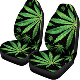 Watercolor Marijuana Leaf Pattern Print Universal Fit Car Seat Covers 102422