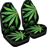 Watercolor Marijuana Leaf Pattern Print Universal Fit Car Seat Covers 102422