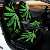Watercolor Marijuana Leaf Pattern Print Universal Fit Car Seat Covers 102422