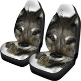 Watercolor Painting Wolf Print Universal Fit Car Seat Covers 102422