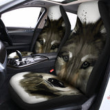 Watercolor Painting Wolf Print Universal Fit Car Seat Covers 102422