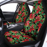 Watercolor Poinsettia Pattern Print Universal Fit Car Seat Covers 102422
