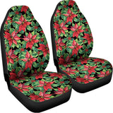 Watercolor Poinsettia Pattern Print Universal Fit Car Seat Covers 102422