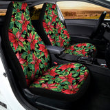Watercolor Poinsettia Pattern Print Universal Fit Car Seat Covers 102422