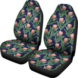 Watercolor Protea Pattern Print Universal Fit Car Seat Covers 102422