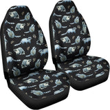 Watercolor Raccoon Pattern Print Universal Fit Car Seat Covers 102422