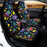 Watercolor Rocket Pattern Print Universal Fit Car Seat Covers 102422