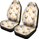 Watercolor Rooster Pattern Print Universal Fit Car Seat Covers 102422