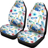 Watercolor Surfing Pattern Print Universal Fit Car Seat Covers 102422