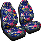 Watercolor Tropical Flower Pattern Print Universal Fit Car Seat Covers 102422