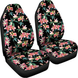 Watercolor Tropical Lily Pattern Print Universal Fit Car Seat Covers 102422