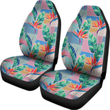 Watercolor Tropical Patchwork Print Universal Fit Car Seat Covers 102422