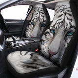 Watercolor White Bengal Tiger Print Universal Fit Car Seat Covers 102422