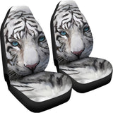 Watercolor White Bengal Tiger Print Universal Fit Car Seat Covers 102422