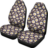 Watercolor White Daisy Pattern Print Universal Fit Car Seat Covers 102422