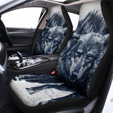 Watercolor Wolf Portrait Print Universal Fit Car Seat Covers 102422