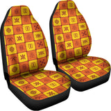 West Adinkra Symbols Pattern Print Universal Fit Car Seat Covers 102422