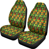 West African Kente Tribal Pattern Print Universal Fit Car Seat Covers 102422