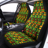 West African Kente Tribal Pattern Print Universal Fit Car Seat Covers 102422