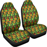 West African Kente Tribal Pattern Print Universal Fit Car Seat Covers 102422