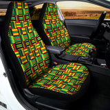 West African Kente Tribal Pattern Print Universal Fit Car Seat Covers 102422